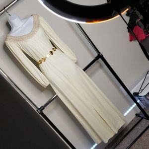 Cream Colored Retro Vintage Pantsuit